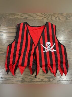 Boys Pirate Costume Vest Only No Size Tag Good Condition